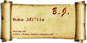 Buka Júlia névjegykártya